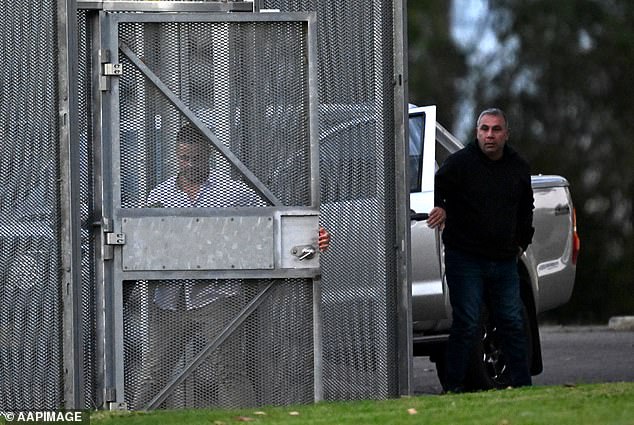 Hayne has been tried three times in the NSW District Court on the rape allegations.  He is pictured leaving Mary Wade Correctional Center on Wednesday