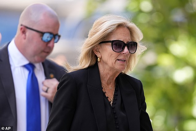 First Lady Jill Biden also attended the trial of her stepson in Delaware