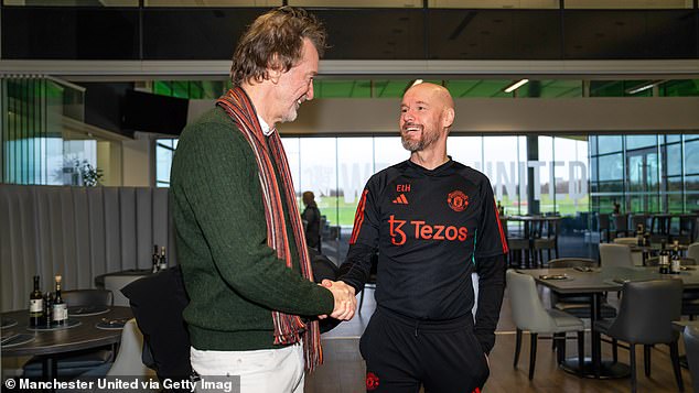 Sir Jim Ratcliffe (left) and Ineos have decided that the Dutchman will remain as United manager