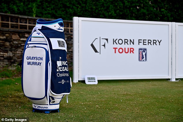 Murray's golf bag - and a bib with his name on it - will be on display at the Raleigh Country Club in May