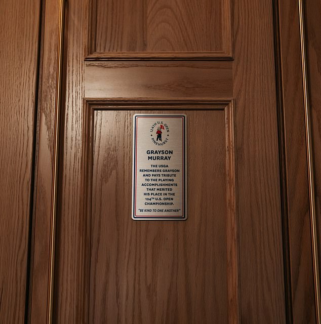 A locker in the Pinehurst clubhouse is dedicated to Murray and his 'achievements'