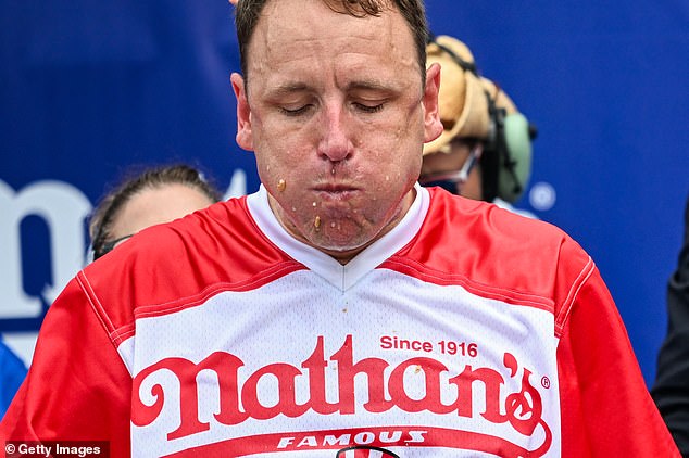 But he skips the annual Nathan's Hot Dog Eating Competition due to a sponsorship conflict