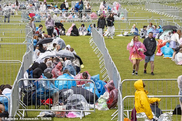 Taylor Swift fans brave the cold, wind and rain as they queue for her show at Edinburgh's Murrayfield, June 7, 2024