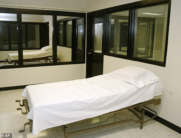 Hosier was the second inmate executed in Missouri this year.  Pictured: The death chamber of the Missouri Correctional Center in Bonne Terre, Missouri