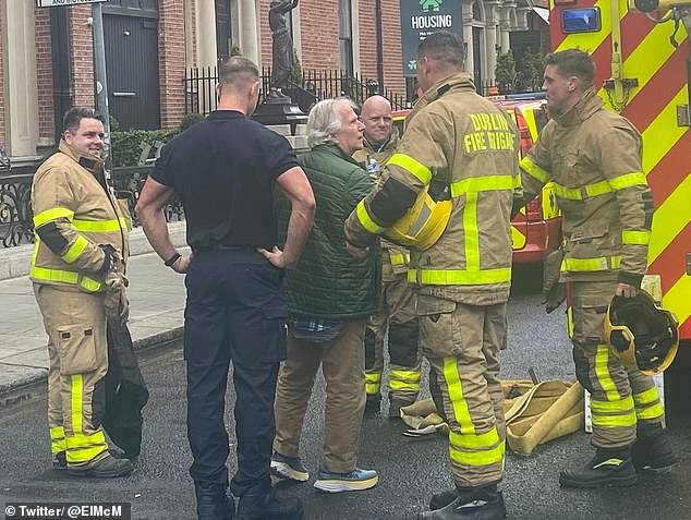 He even took time to thank the firefighters for their hard work