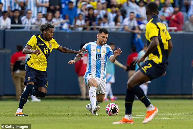 Messi returned to the Argentina team on Sunday evening for a friendly match against Ecuador