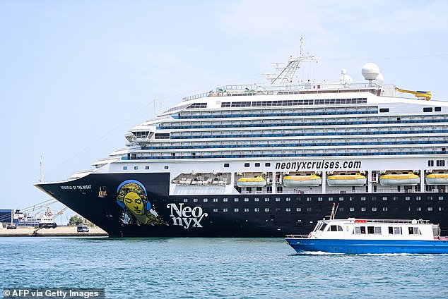 The Mykonos Magic cruise ship is docked in Brindisi, close to where the G7 leaders are staying in Italy's Apulia region