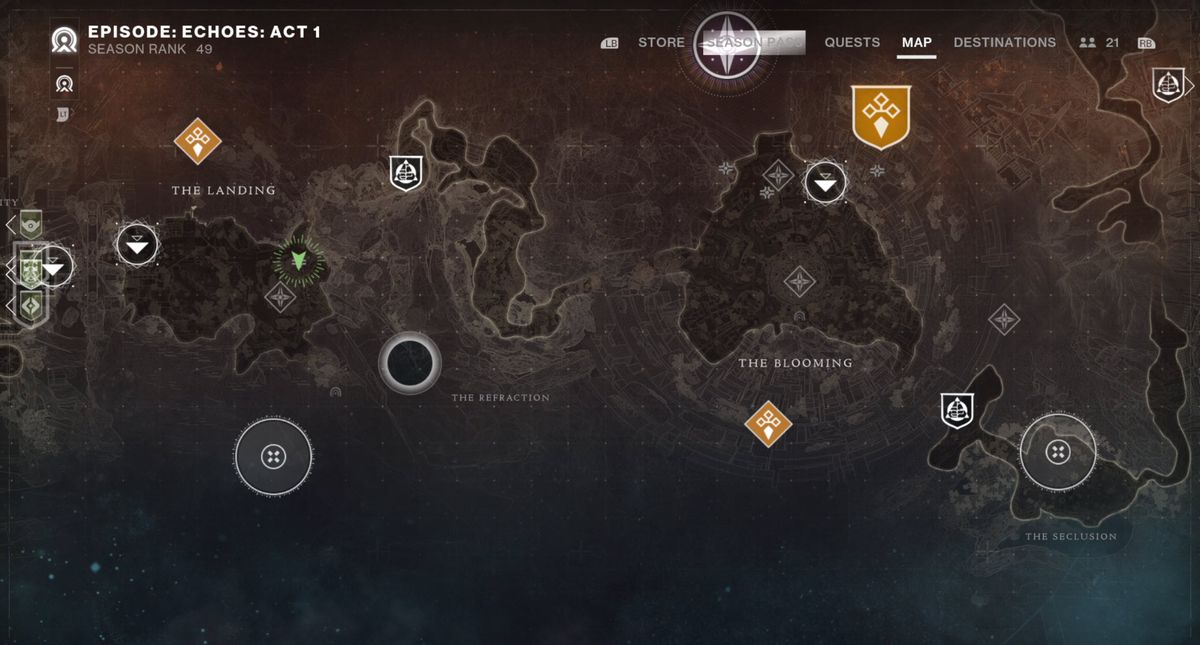 Image of the Destiny 2 map