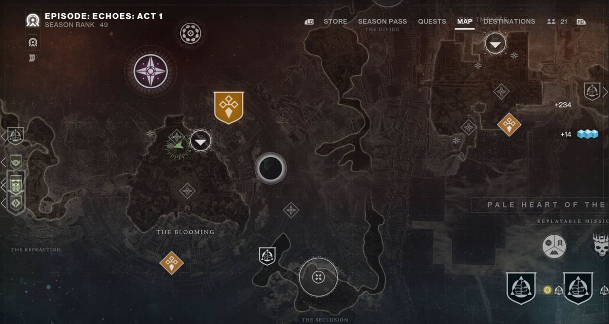 Image of the Destiny 2 map