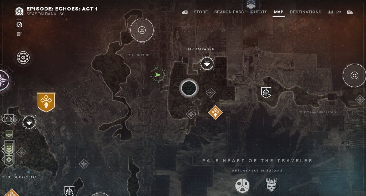 Image of the Destiny 2 map