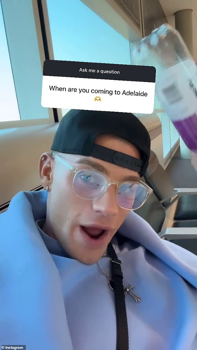 Taking to Instagram, Callum answered several fans' questions at an airport as he waited to board his flight to Melbourne.  Callum revealed why he doesn't have many plans in Sydney.