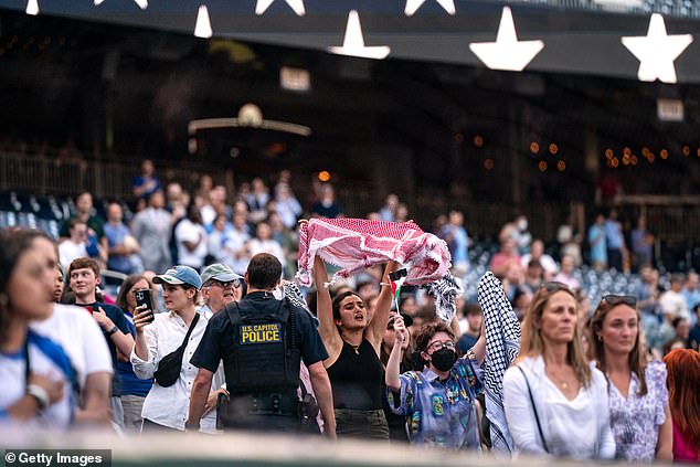 The match in Nationals Park was marred by several protests in the early stages