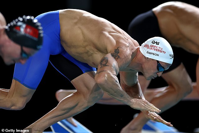 Simpson, 27, who returned to the pool four years ago, missed out on a place in the men's 100m freestyle final at the Australian selection trials in Brisbane