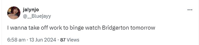 1718262110 849 Bridgerton fans book the day off work as Netflix drops