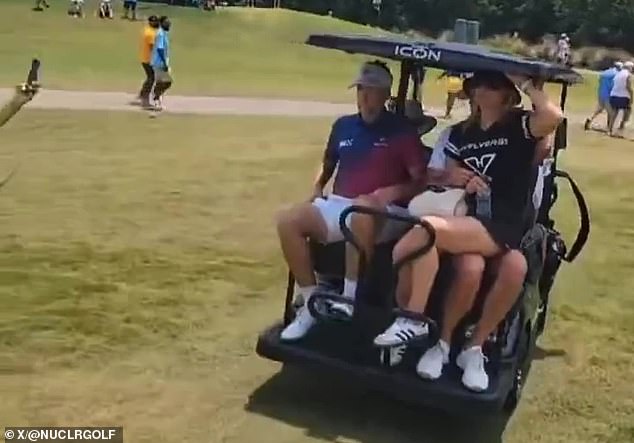 As he was driven away in his golf buggy, Poulter said he wanted the fan removed from the course next time