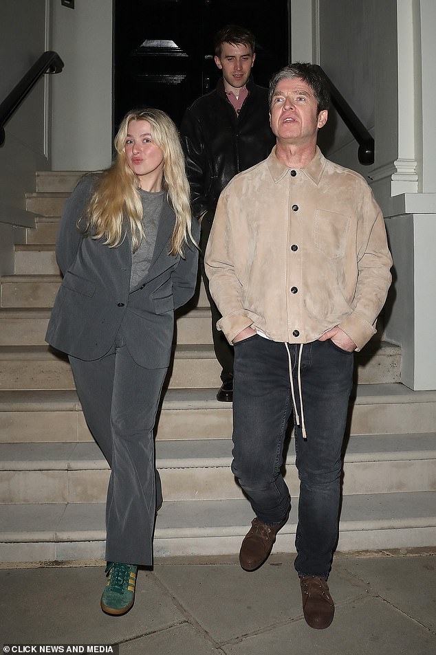 Noel Gallagher was pictured leaving the house party with his daughter Anais