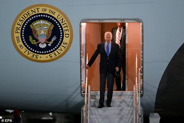 Biden arrived in Italy on Wednesday evening