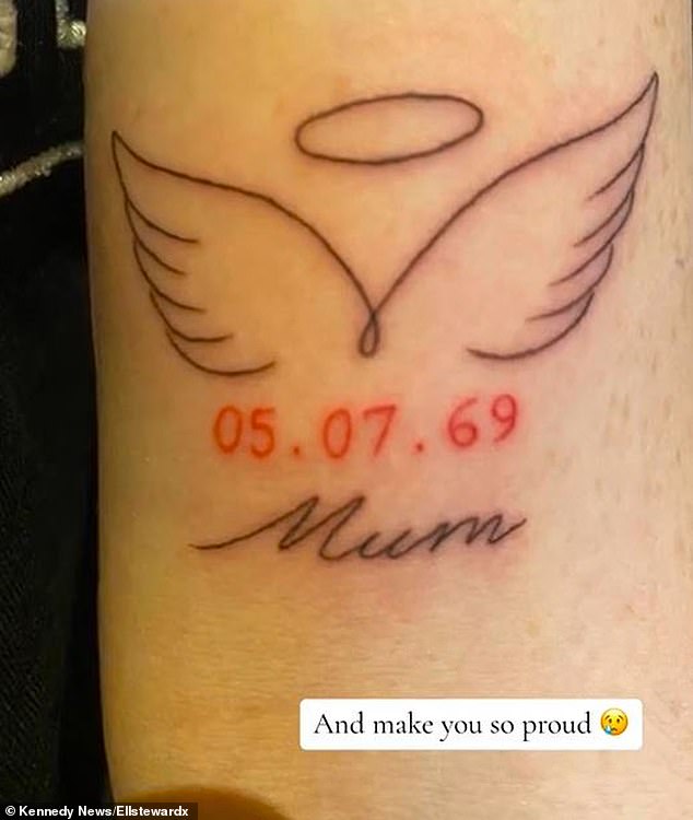 Ellie got a heartfelt tattoo in memory of her mother who passed away on April 4