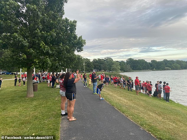 Hunter's classmates at Schrop Intermediate School and teammates on the Spartans Football team held a vigil at the local Springfield Lake