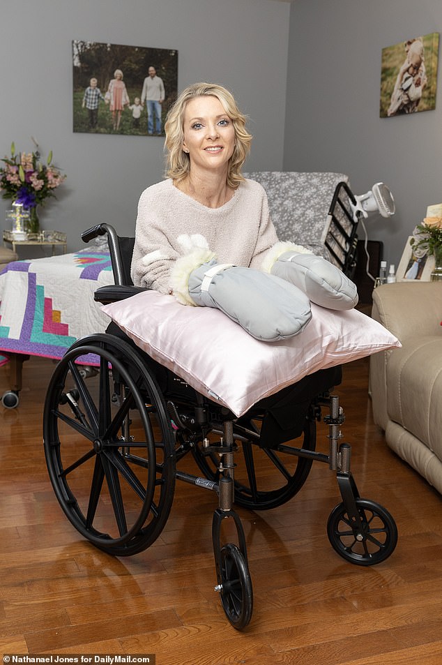 Mullins had to have her limbs amputated after she became septic during a routine operation to have kidney stones removed before Christmas