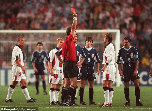 He was sent off in England's quarter-final with Argentina for kicking out at Diego Simeone after Argentina's captain pushed him to the ground