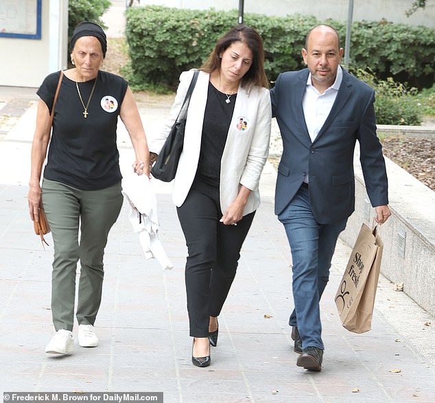 The Iskander family as they left the emotionally charged hearing Monday where Rebecca Grossman was sentenced to 15 years to life.  The family said they are angry because the judge failed to consider that there were two victims in the case