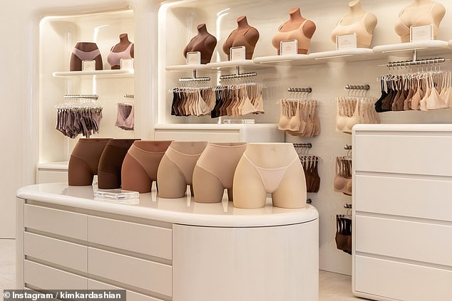 The location had a minimalist design and a nude theme throughout the store