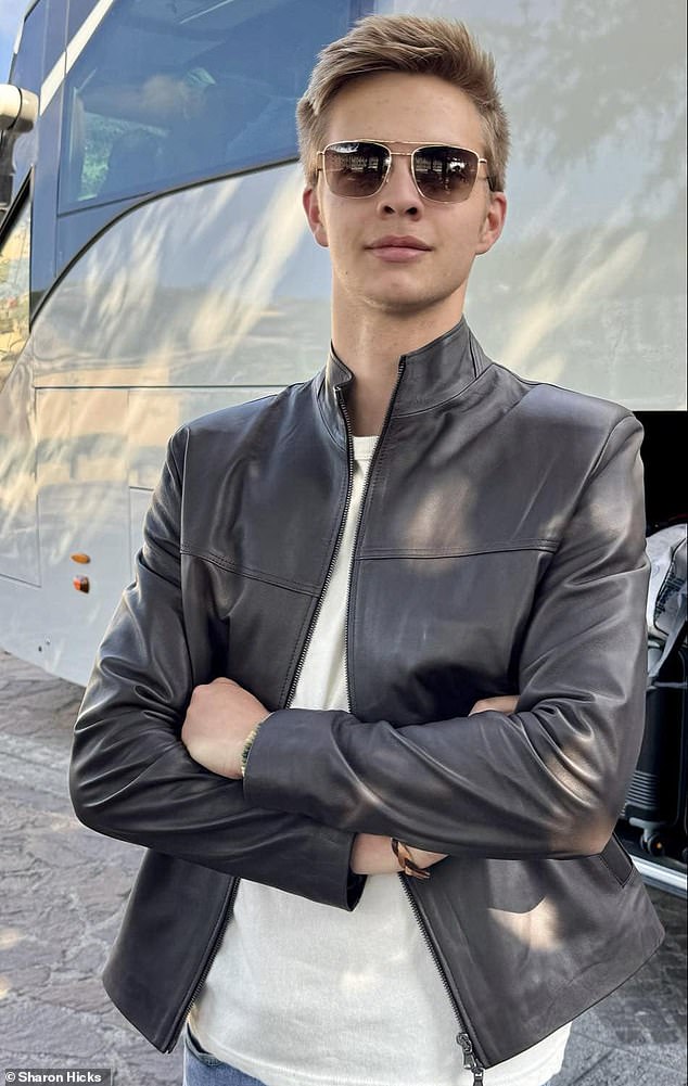 Hayden during the trip to Europe in a photo that his mother posted a few days before his fall.  'I think he's having the time of his life in Italy!  And I think that Italian leather jacket will suit Mom too,” she wrote