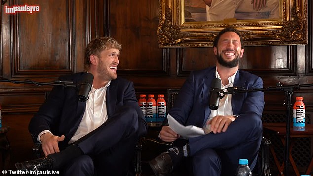 The former president was interviewed by YouTuber and WWE superstar Logan Paul (left)