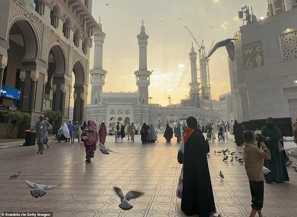 A general view of a street in Mecca as the sun shines on the city - while temperatures reached 42°C and 45°C respectively on Tuesday and Wednesday