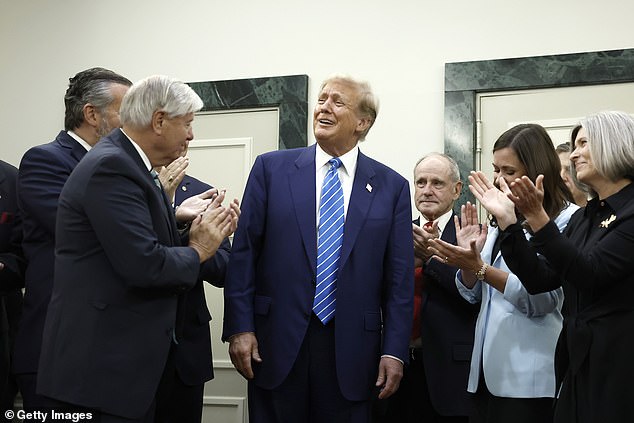 Former President Donald Trump met with Republicans on Capitol Hill on Thursday