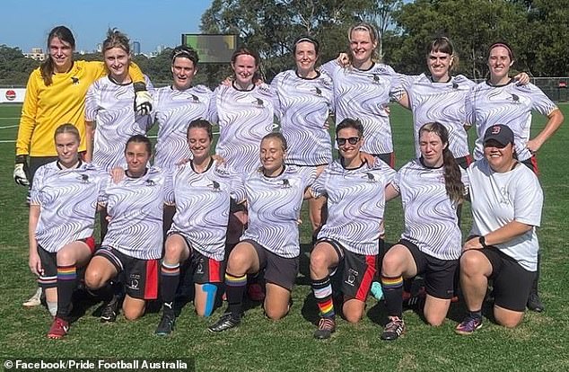 Sydney-based football team Flying Bats (pictured) courted controversy in March after winning a competition while fielding five trans players