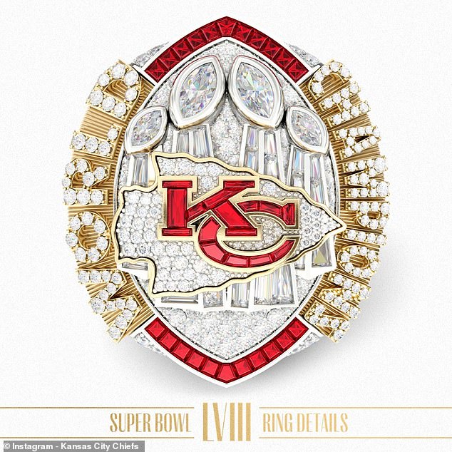 This year's ring, made by Jostens, contains 529 diamonds each