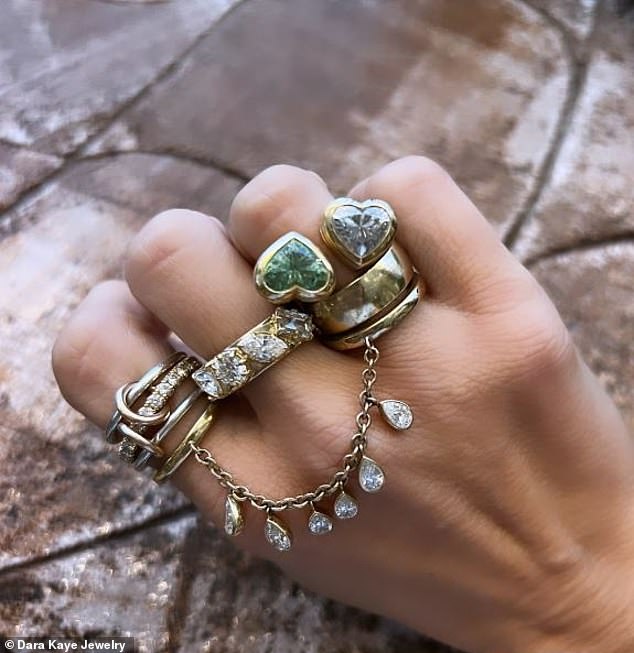 “Personally, I like to mix as many textures as I can when stacking – i.e. pave, mixed diamond shapes and the settings the bands are made with,” says Dara