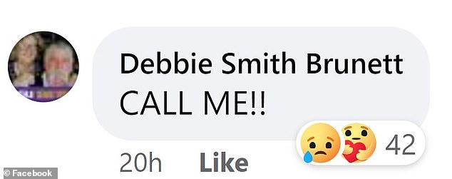 Callie's mother, Debbie Smith Brunett, shared a poignant comment on her daughter's latest Facebook post.  'CALL ME!!'  she wrote in Callie's last post Wednesday night at 8:27 p.m