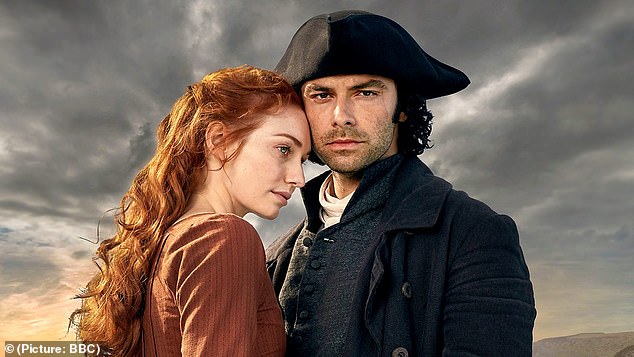 Poldark appeared in 43 episodes across five series on the BBC between 2015 and 2019 (Pictured: Poldark star Aidan Turner with co-star Eleanor Tomlinson)