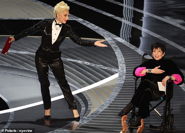 Lady Gaga and Minnelli speak on stage at the 94th Annual Academy Awards in 2022