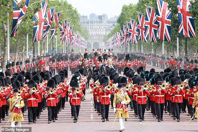 Glorious scenes on the Mall during Trooping the Color in London on June 17, 2023