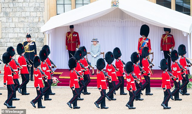 Trooping the Color was held at Windsor Castle for the Queen on June 12, 2021