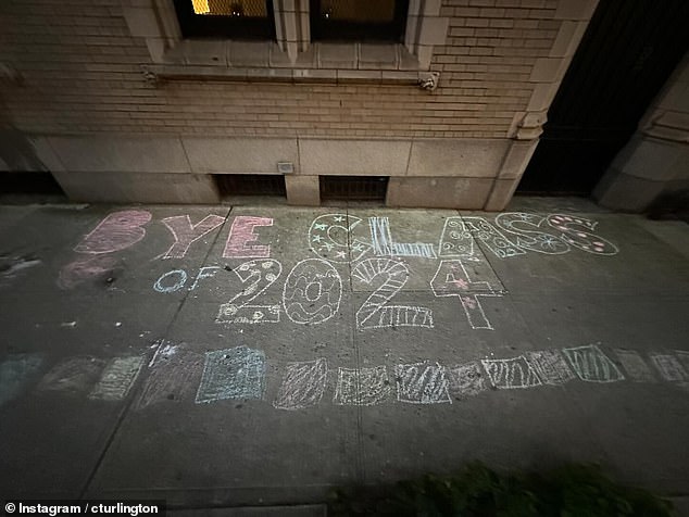 Hello class of 2024, it was written in chalk on a sidewalk in New York