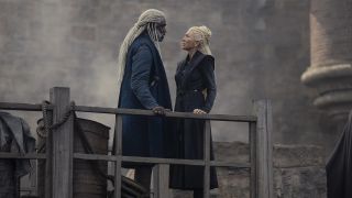 Corlys and Rhaenys talk at a dock in House of the Dragon season 2