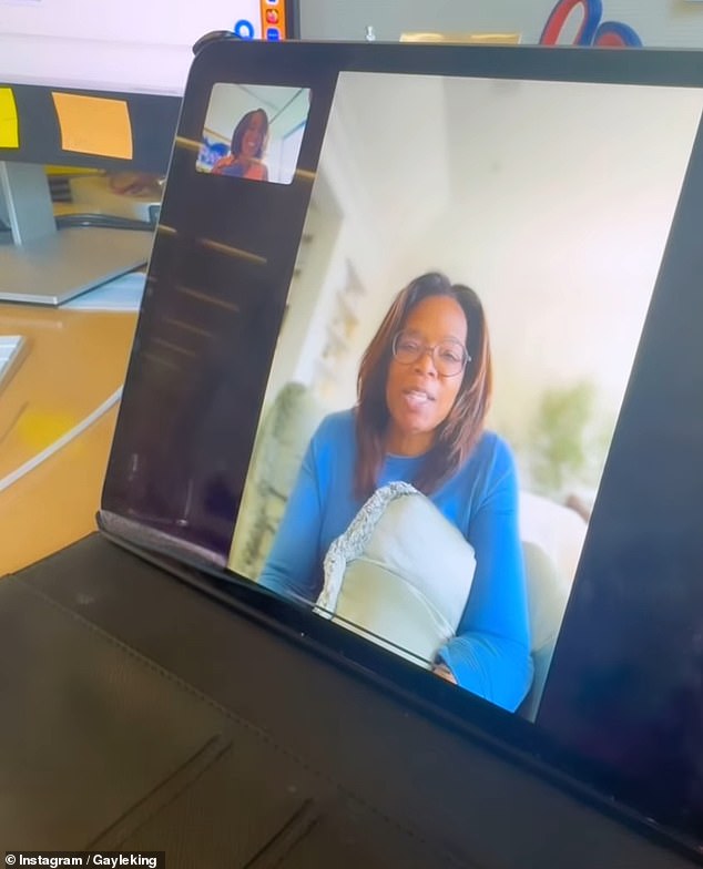 Later that day, Gayle shared a video of herself FaceTiming with Oprah, who insisted she was definitely not 