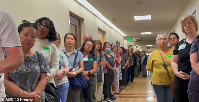 Patrice Sanders was wheeled away for surgery to donate her organs Thursday as workers paid their respects at Community Regional Medical Center in Fresno.