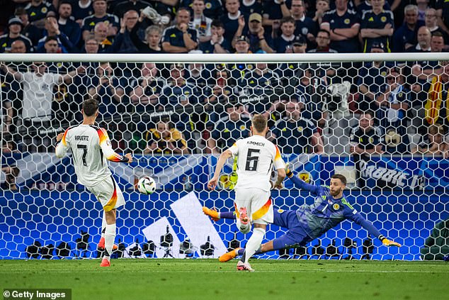 Kai Havertz converted Germany's penalty win for Porteous's untimely tackle on their captain