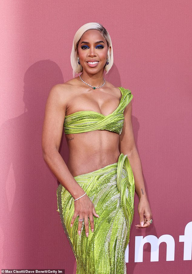 Kelly spoke about the dispute soon after while walking the red carpet: “The woman knows what happened.  I know what happened.  And I have a limit.  And I stick to those boundaries and that's it;'  pictured during the 30th edition of the amfAR Cannes Gala on May 23