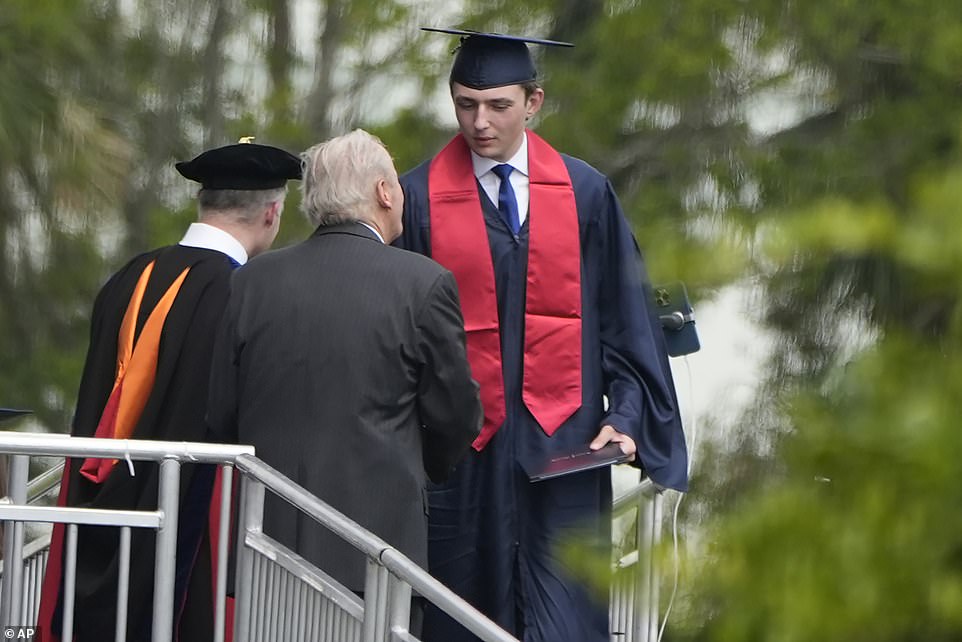 The youngest Trump is attracting attention not only because of his towering height, but also because of what he plans to do with his future.  The 18-year-old graduated from high school last month.  His parents have not yet revealed where or if he plans to attend college in the fall.