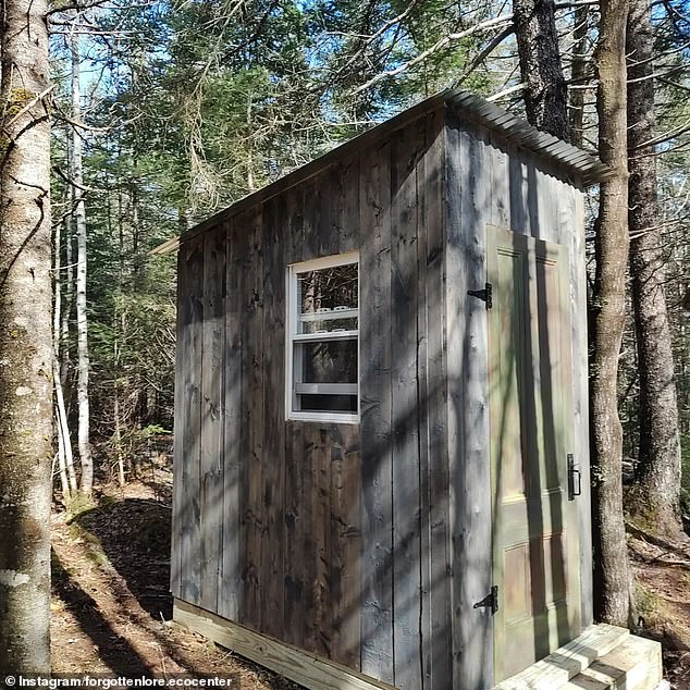 A composting outbuilding is an outbuilding that does not use water for flushing.  Instead, human waste is treated and turned into compost (fertilizer).  Given Maine's frigid weather and snowy conditions, this means residents will have to endure the elements to use the bathroom