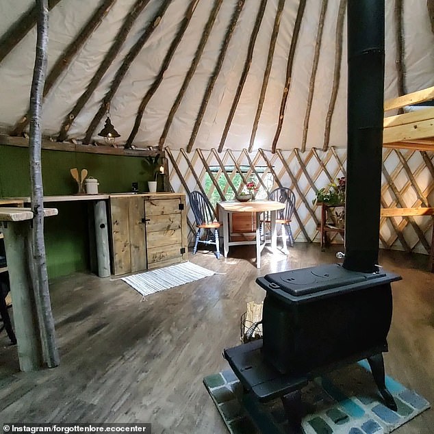 Although most yurts are made from packages of ground wood, the brothers opted for a more environmentally friendly option consisting of harvested and dried saplings