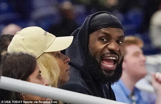 LeBron and Savannah James watch Bronny compete at the 2024 NBA Draft Combine