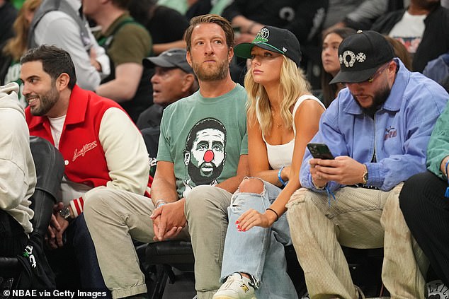 Portnoy was previously spotted at a Celtics game with Camryn D'Aloia, 25 (center right)
